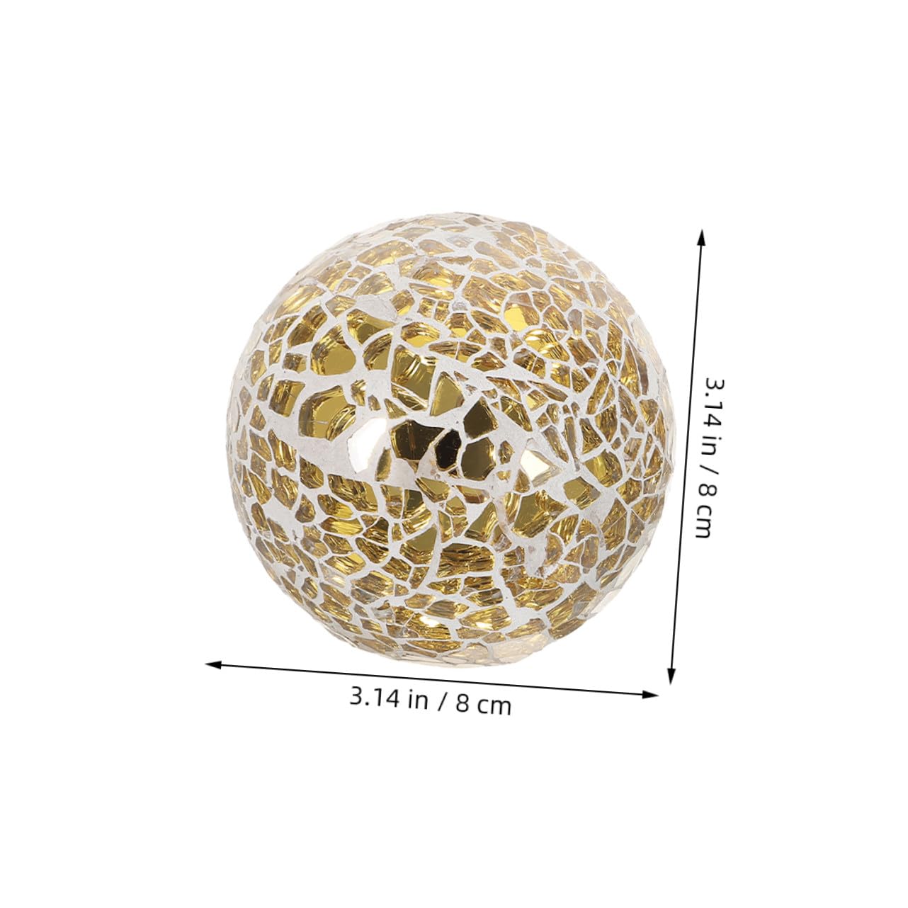 Boules Décoratives de Centre de Table en Verre Or, 3 Pièces | Sphères Sphériques pour Tables et Mariage, Contraste Visuel Marqué, Intégration Facile