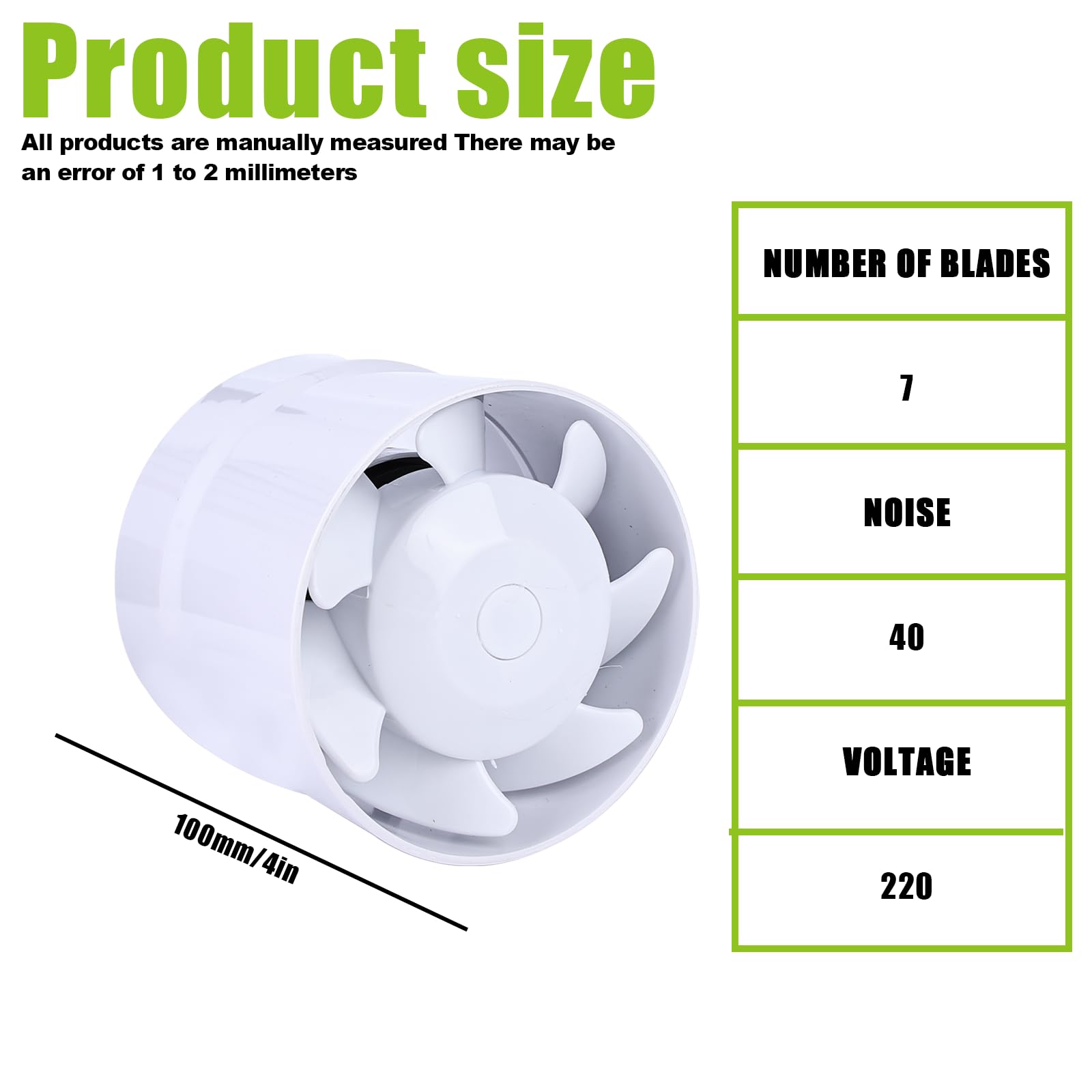 Kanaalbuisventilator 100 mm - Stil en efficiënte ventilatie voor badkamer, keuken en