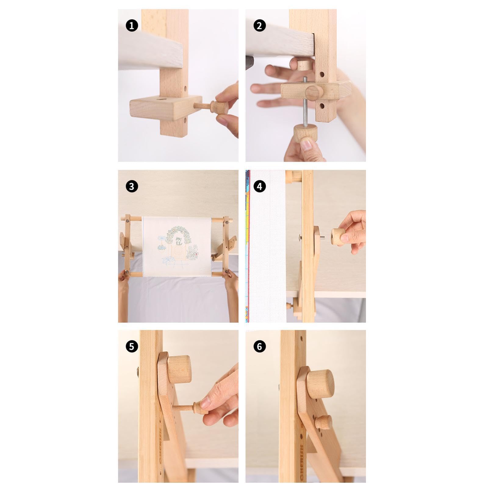 Telaio per quilting in legno, bilanciato per garantire comfort durante la realizzazione di ogni ricamo a punto croce e facile da trasportare (incluso telaio per ricamo).
