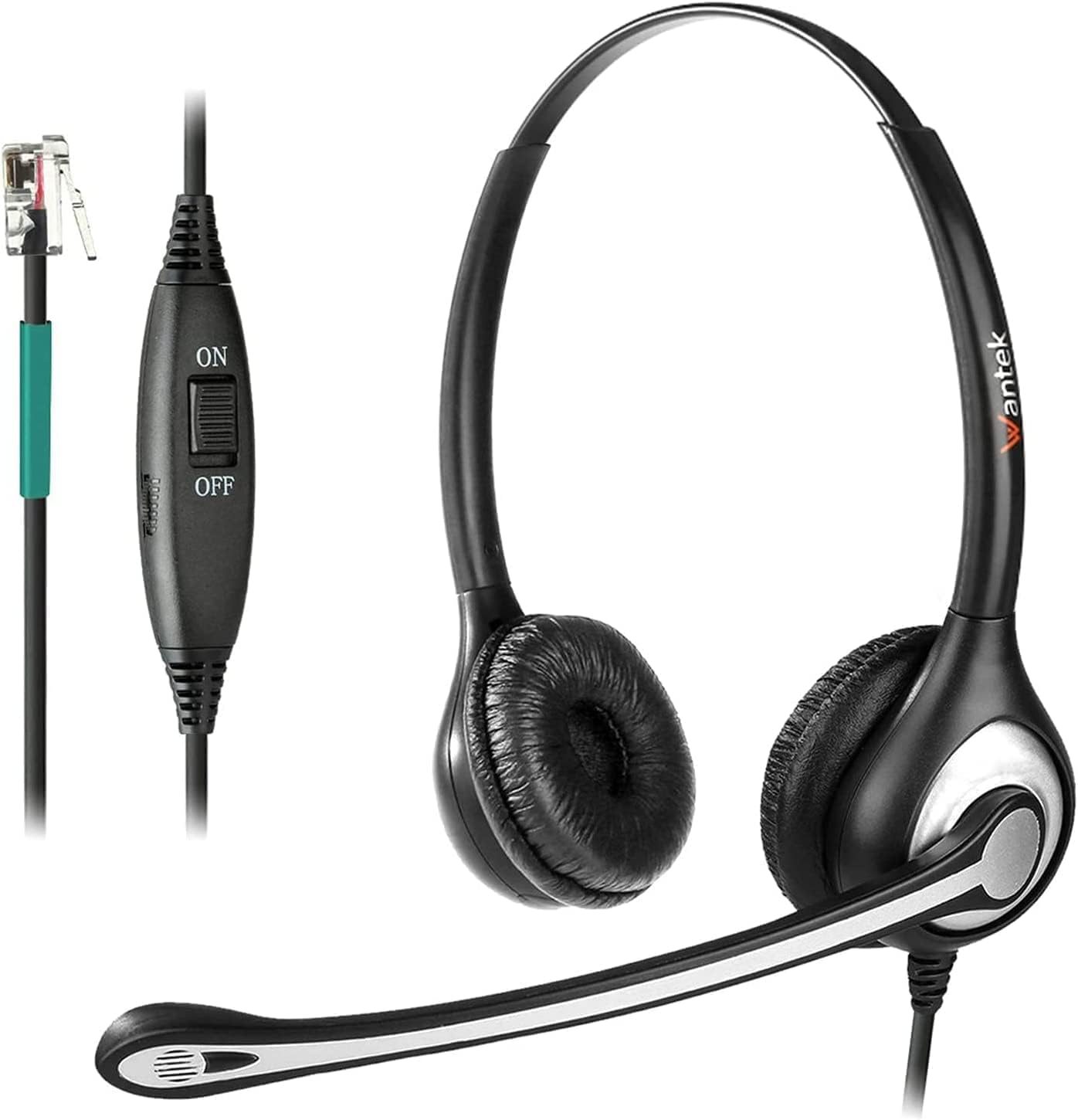 Amazon.co.jp: Wantek ヘッドセット電話機用 両耳 ノイズキャンセ