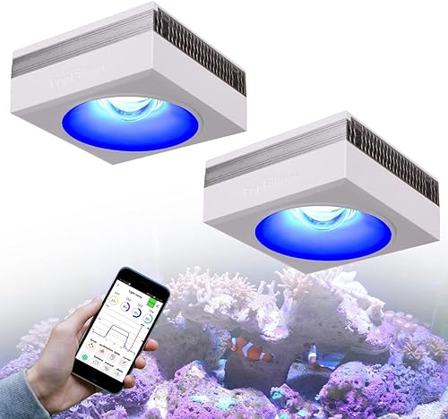PopBloom RL90 Reef - 2 luces LED marinas para acuario de espectro completo para 36 a 48 pulgadas, arrecife coral SPS LPS arrecife coral salada