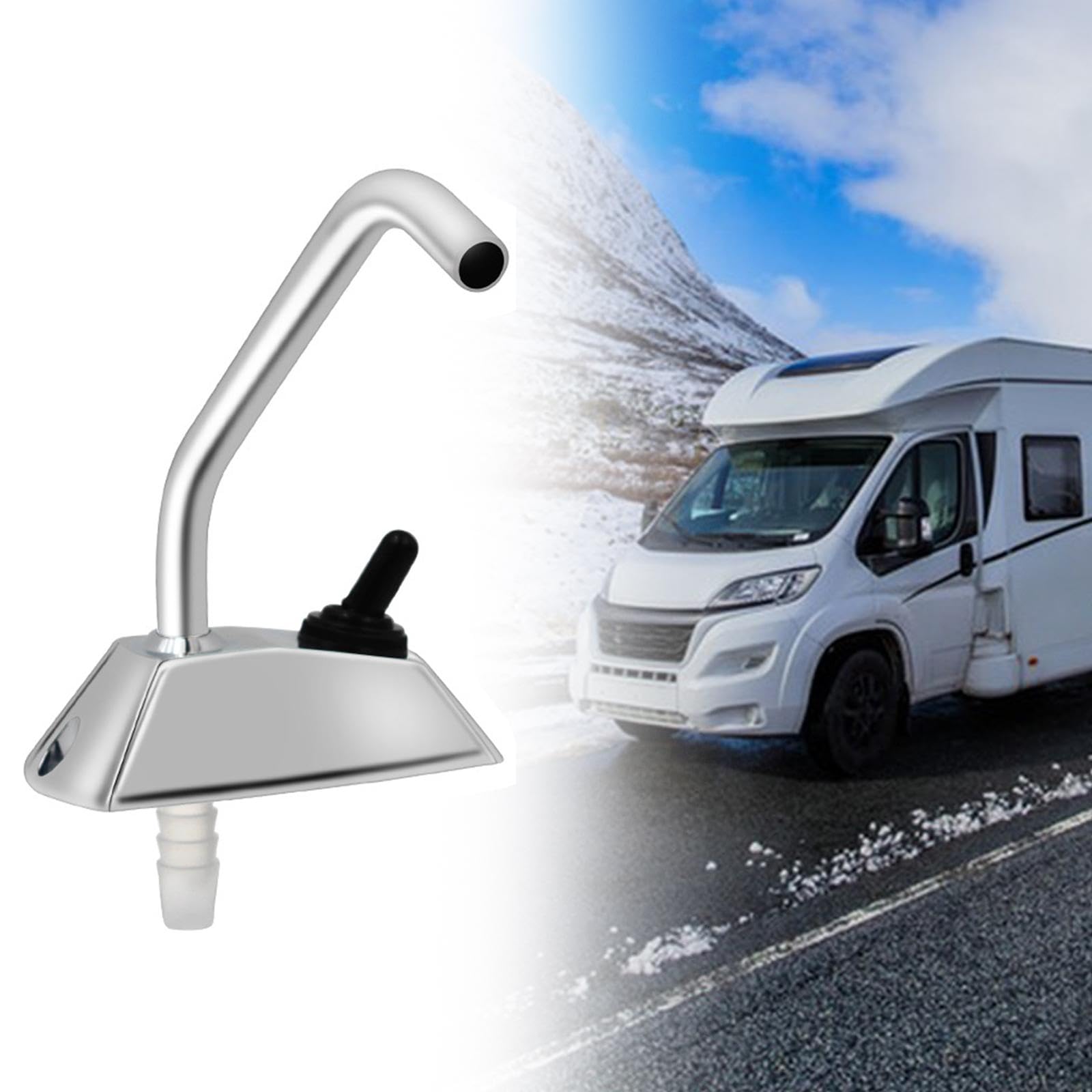 Oshhni Grifo eléctrico de 12 V con Interruptor de Acero Inoxidable de Calidad, Accesorio de Repuesto para Autocaravana o