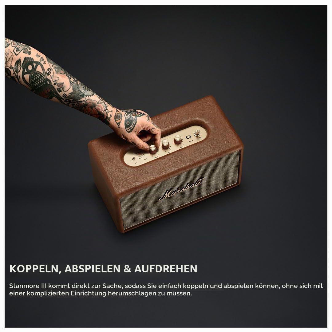 Marshall Stanmore III Bluetooth-Lautsprecher, Kabellos – Braun – Ansicht 3