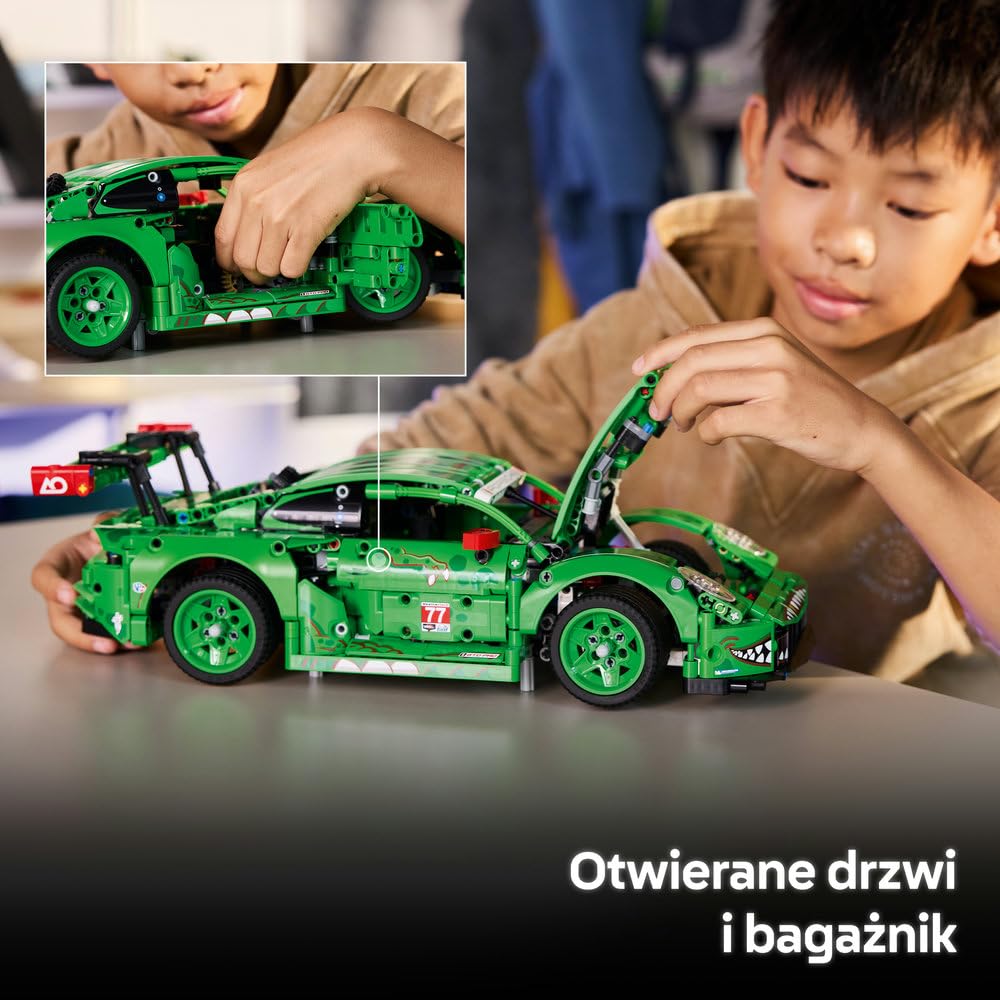 LEGO Technic Samochód Porsche 911 GT3 R REXY AO Racing 42224 | Model samochodu, klocki konstrukcyjne, prezent dla fana motoryzacji 11+, zestaw edukacyjny dla dzieci, 1313 elementów