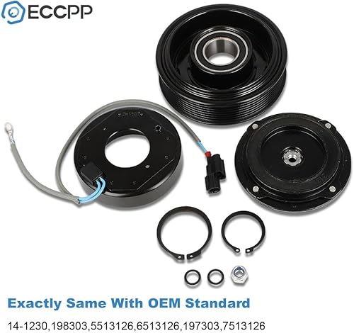 Vista 40 de ECCPP Embrague del compresor de la CA 2003-2008 para el embrague de la CA de Toyota Matrix Corolla 1.8L