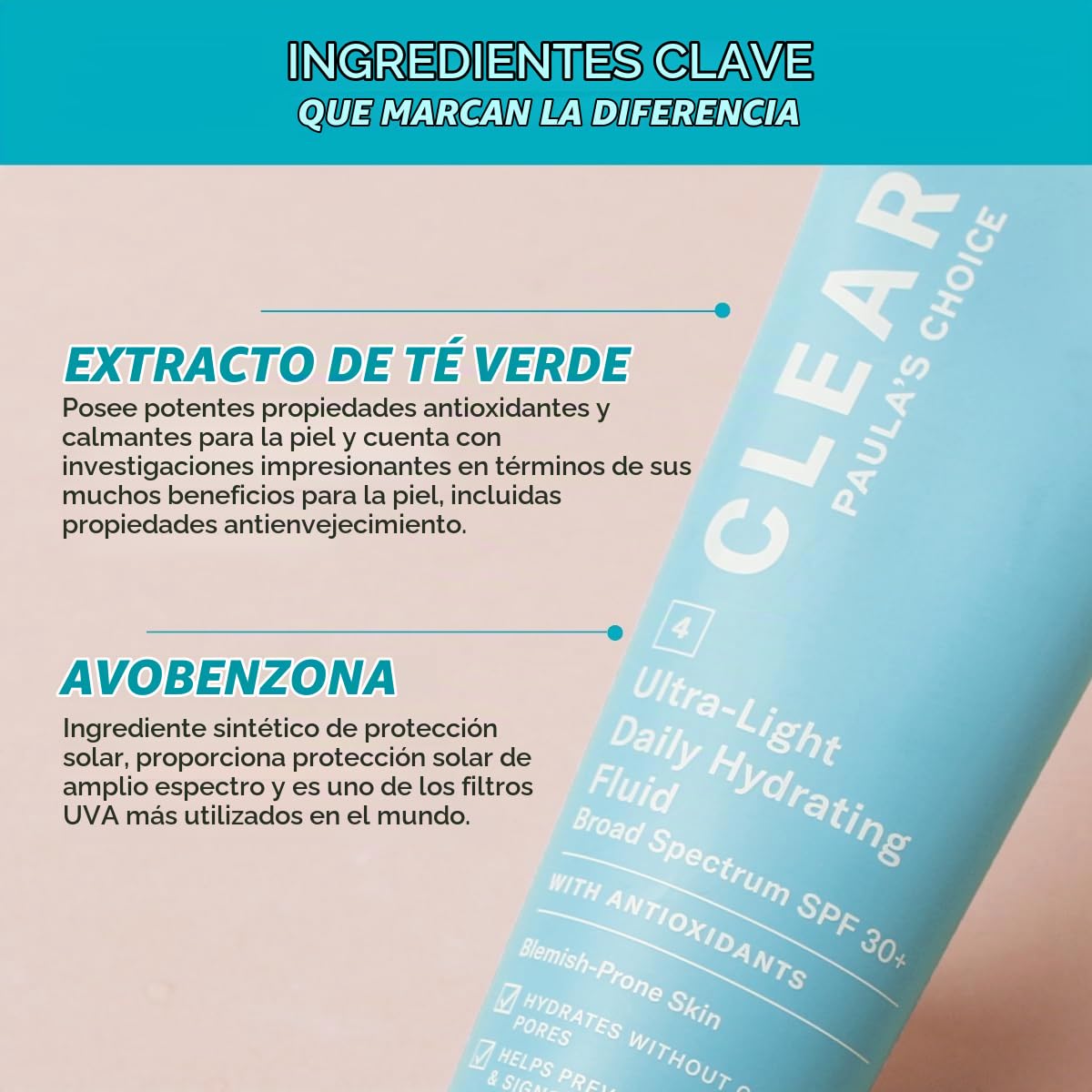 Paula's Choice Hidratante SPF 30, Pieles Mixtas a Grasas, 60 ml | Protector Solar - Hidratante Fluida y Ligera Minimiza los Puntos Negros y Poros - Difuminar las Rojeces & Calmar la Piel