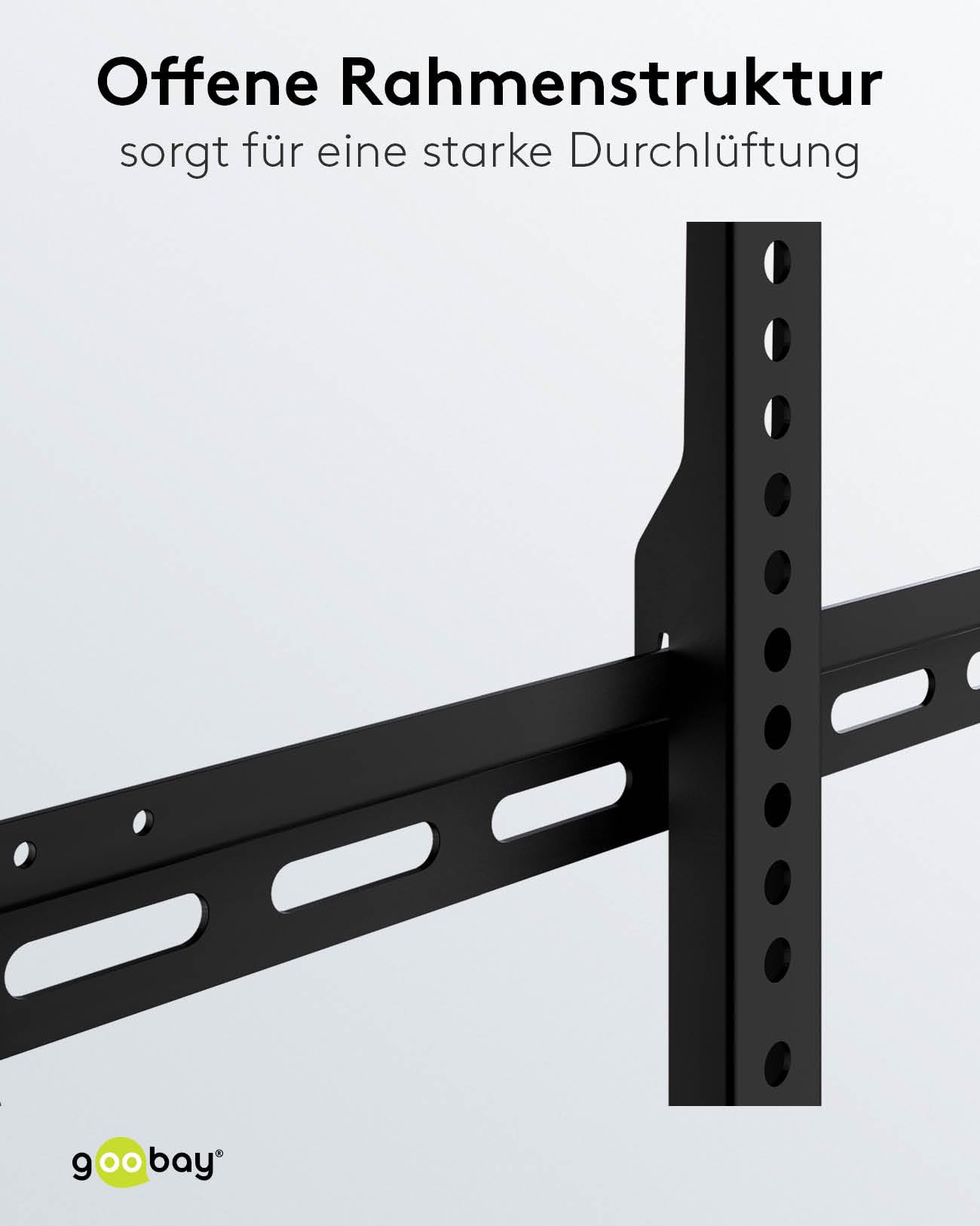 Goobay Wandhalterung 75 Zoll extra flache Halterung für große Fernseher von 43 bis 100“ bis 75Kg max. VESA 800x400 (49742)