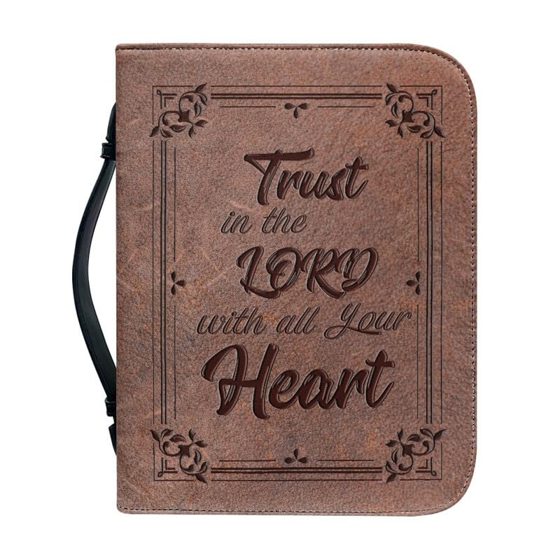 Garronmavis Lord Quote Bible Cover Carrying Book, God Saying Bible Holder, Retro Artistic Painting Bible Cases for Worship - 2XL — image 1