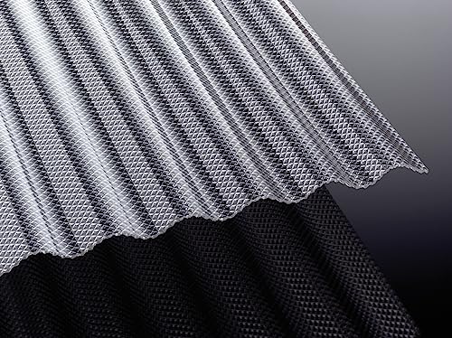 Highlux® Acrylglas-Profilplatte Wellplatte Lichtplatte, 3mm Stark, Sinus 76/18, glasklar, Wabenstrukt 1045mm x 3000mm