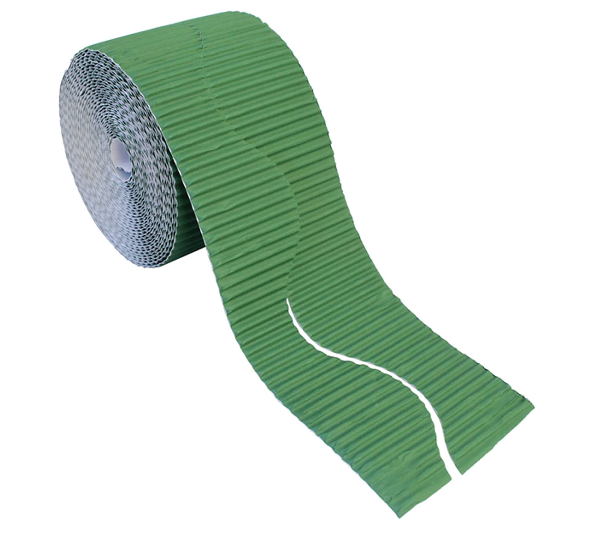 Bright Ideas Nile Green Corrugated Border Roll For School Displays, 57Mm X 7.5M (15M When Split), Bi7893