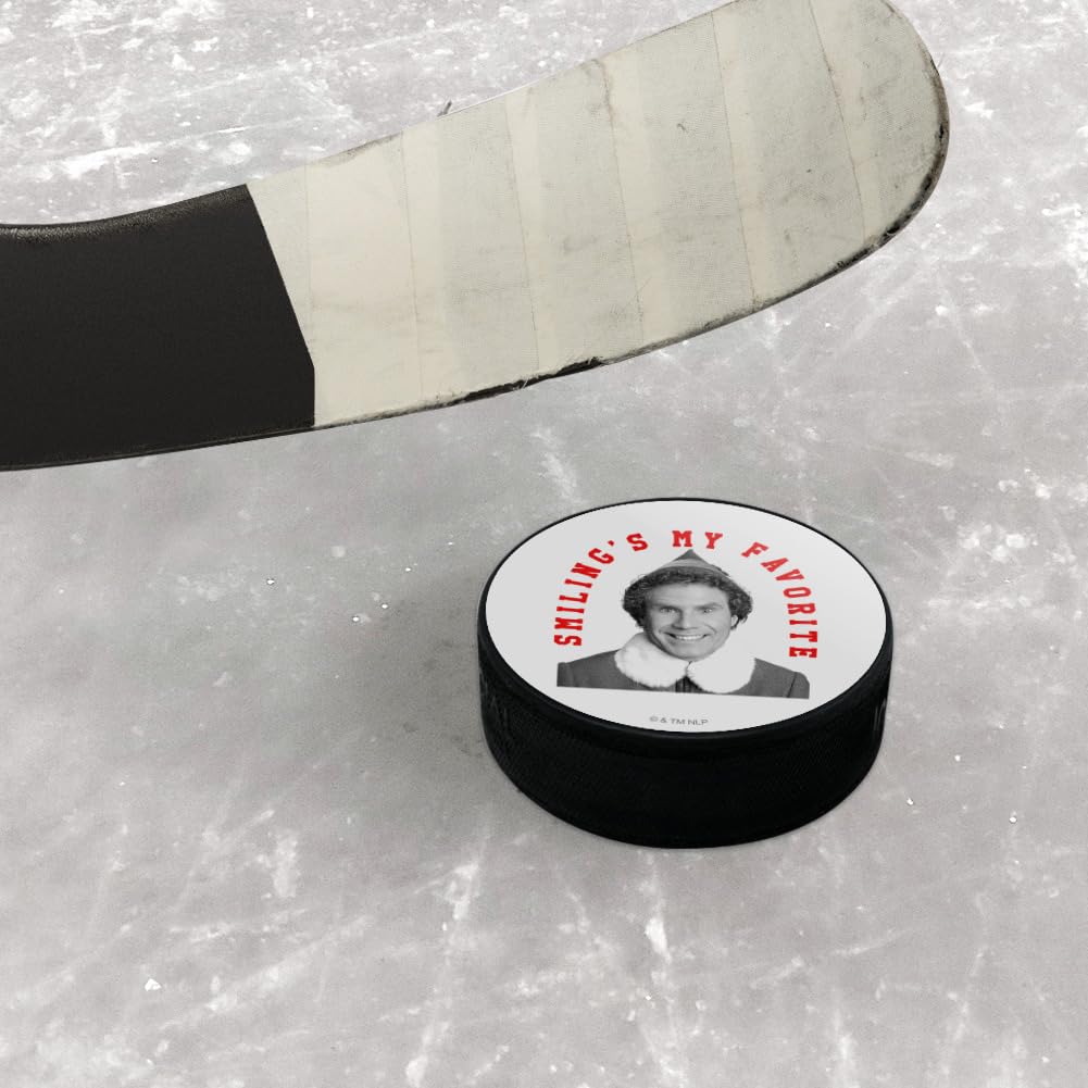 Elf Smiling's My Favorite Ice Hockey Puck