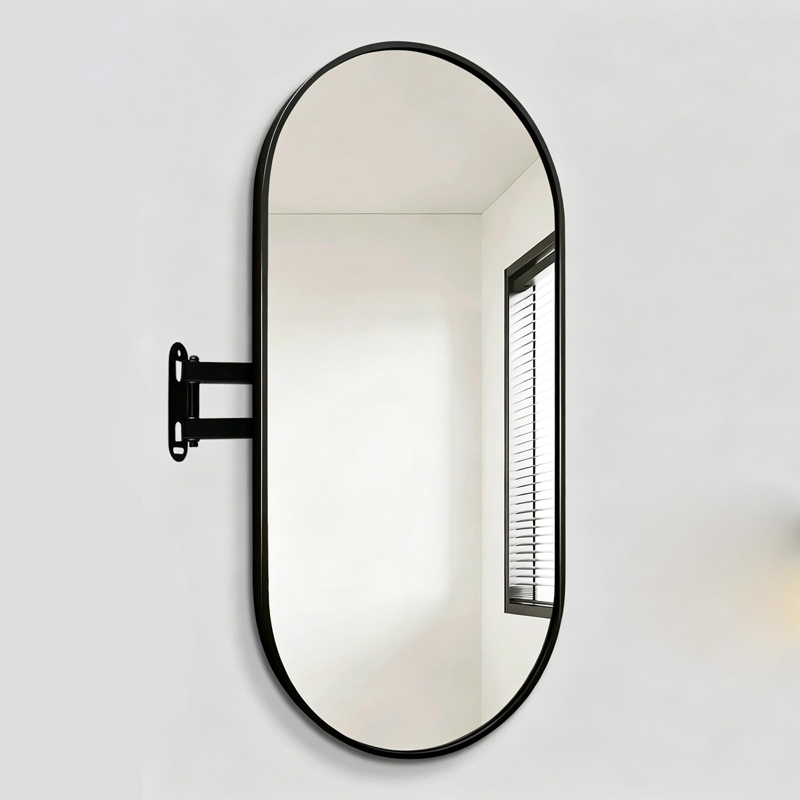 Miroir mural ovale pivotant 360 incassable pour éviter les reflets flous