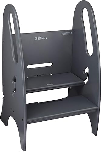 Little Partners The Growing Step Taburete de altura ajustable para guardería, torre de aprendizaje para cocina o baño, diseño de madera sin puntas