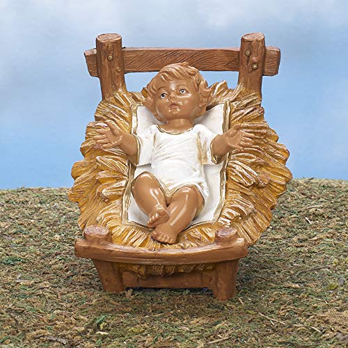 Image of Roman 12 inch Scale Infant Jesus with Crib, Christmas Display Church Decor or Christian Home Holiday Decoration