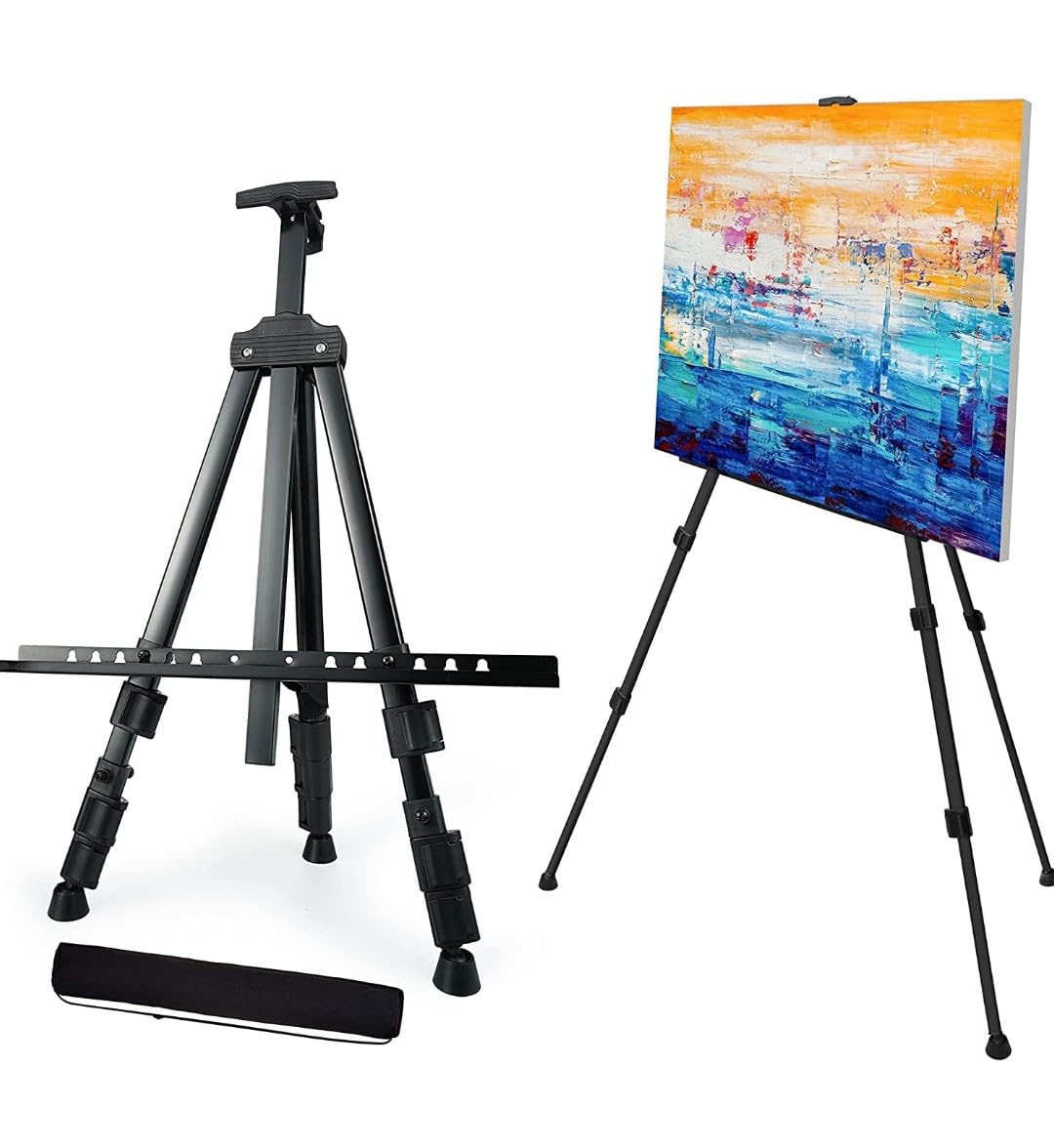 VRB DecTM Wooden Foldable/Adjustable Easel Stand for displaying Great Artwork Sketch,Art Painting,Canvas,Business, Display, Artist Students (5 FT Metal Foldable Stand - 1 Pcs) 2