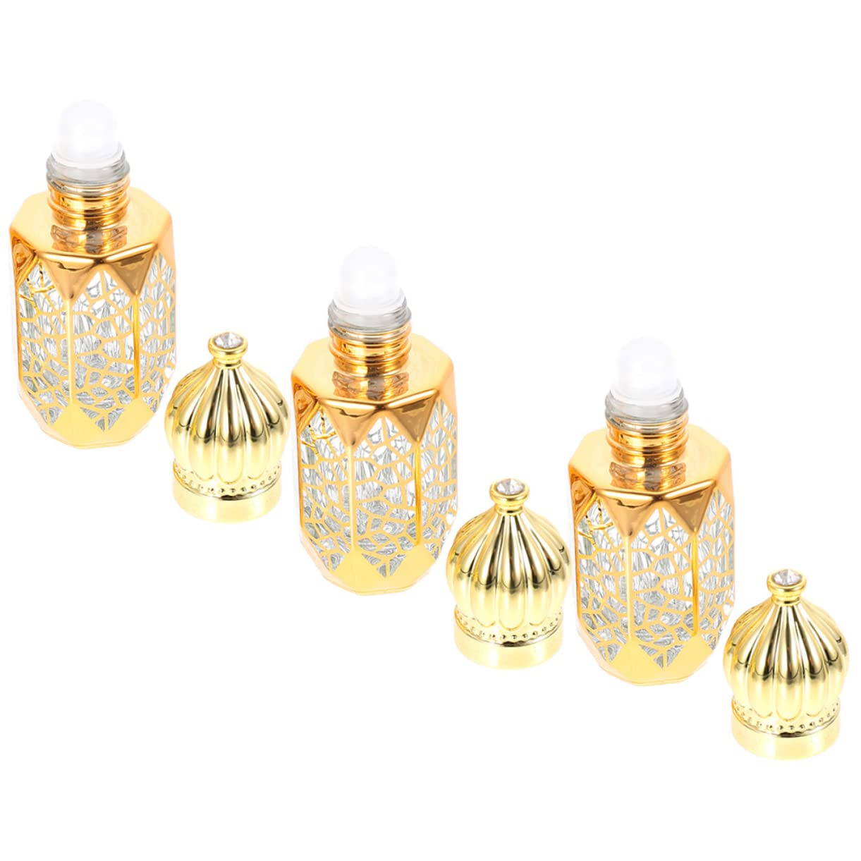 Mikinona 4 Sets Rollerflaschen Für Öle Glasflaschen Parfüm Auslaufsicheres Reiseset 3 Stück * 4