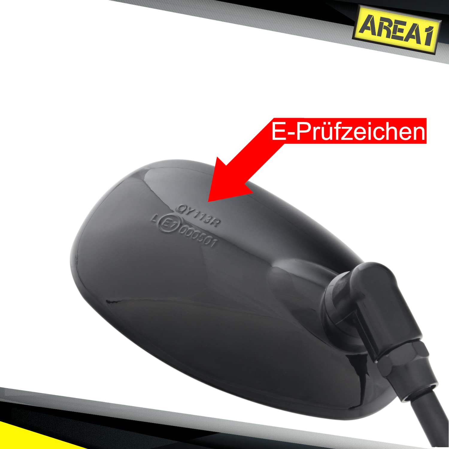 Area1 Espejos Retrovisores Scooter Universal Homologado, Par de Espejo Scooter (2xM8 Rosca derecha + 1xM8 Rosca izquierda) compatible con Sym Niu KSR