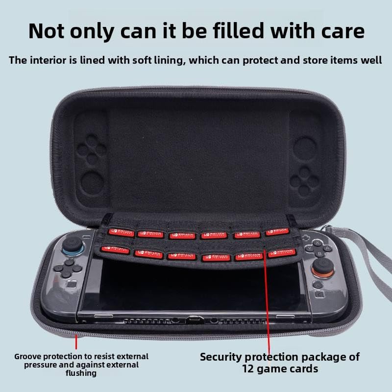 JORMEY Nintendo Switch 2 2025 Portable Protective Case, Travel Gaming Storage Bag, Built-in 12 Game Card Slots, Includes Two Pairs of Switch 2 Joystick Protective Covers (black) image 3