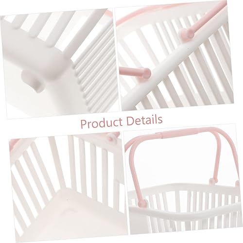 Vista 9 de Gadpiparty 3 cestas pequeñas de plástico para compras para niños, cestas de comestibles con asas, contenedor organizador pequeño para huevos, Blanco