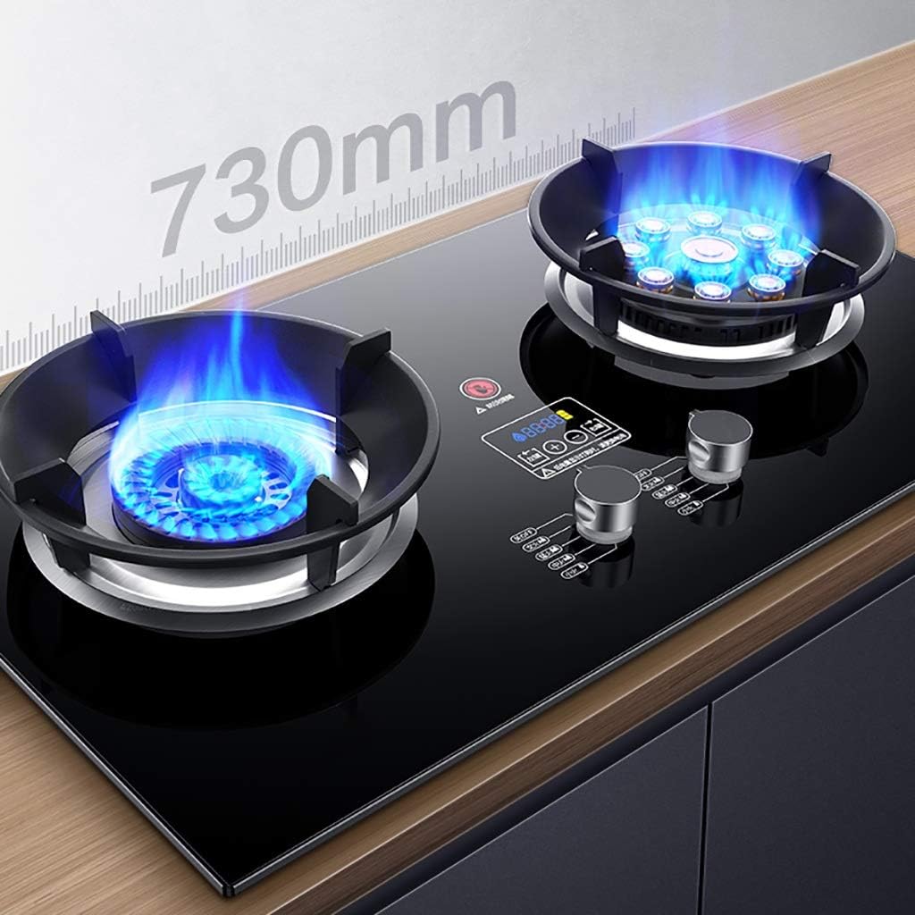 71Cm Built-In Gas Cooktop,2 Burners Stainless Steel Gas Hob Cooker,With Shaped Windproof Pot Rack And Anti-Scalding Reminder (B NG) (C LPG)