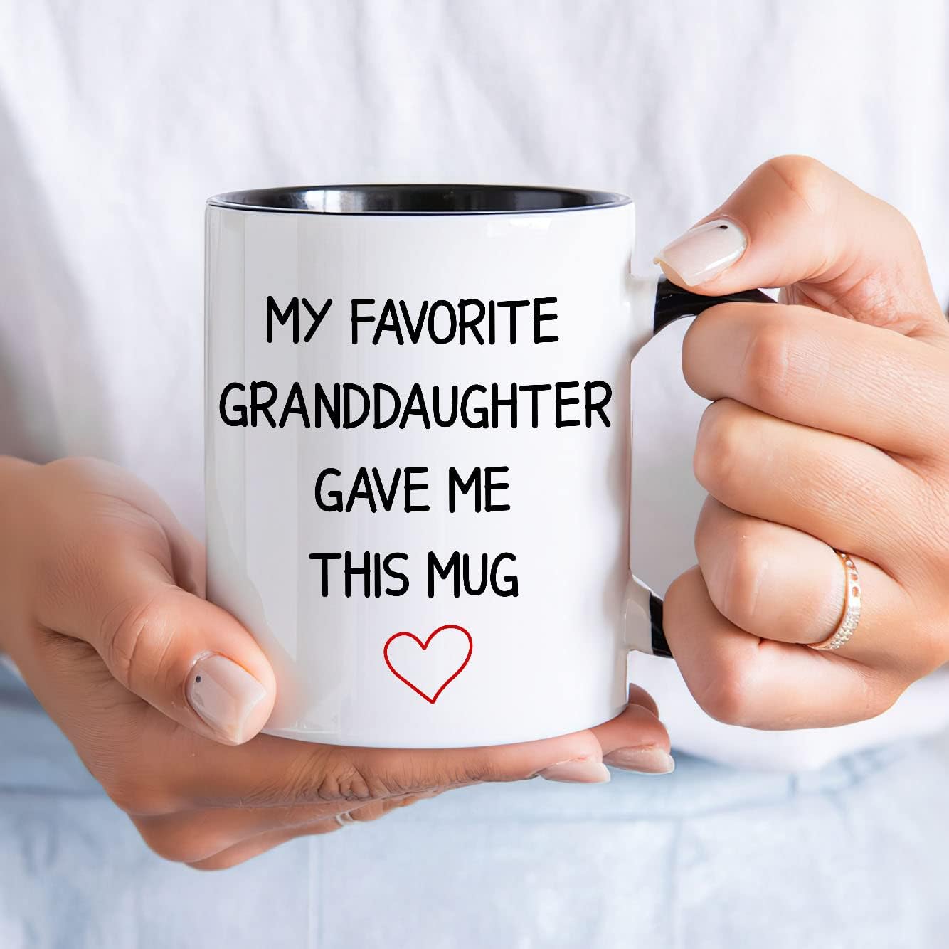 My Favorite Granddaughter Gave Me This Mug - Grandpa Coffee Mug from Grandkids, Abuelo Favorite Grandchild, Grandma and Grandpa Mugs, Black Accent 11oz - Image 3