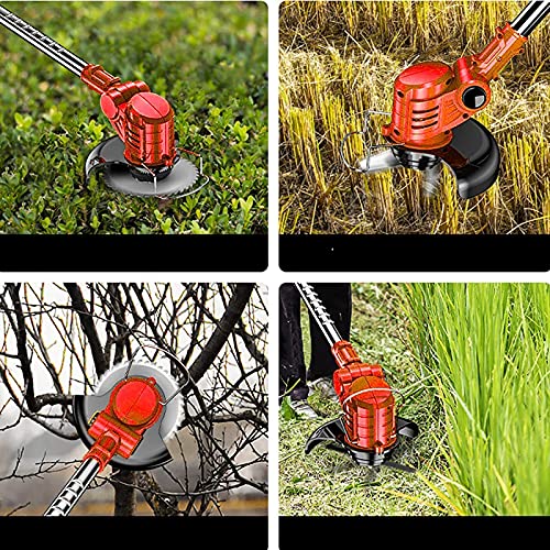 Elektrische Grasmaaier, 24V 11000Mah Vermogen 1580W met 2 Accu's en Metalen Blad Telescopische Lichtgewicht Krachtige Maaier 90-120CM Telescopische Stang voor Landbouwgazon - Afbeelding 6