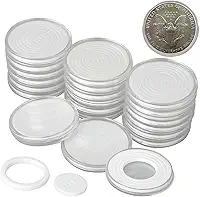 20 conjuntos de cápsulas de moeda de 46 mm, protetor de moedas, porta-moedas transparente, porta-moedas para colecionadores, amantes de moedas, presente transparente
