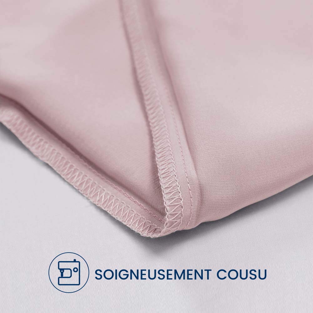 Lot de 2 taies d'oreiller 100 % pure soie anti-plis et soins de la peau 22 mommes douceur luxueuse Rose pastel 65 x 65 cm
