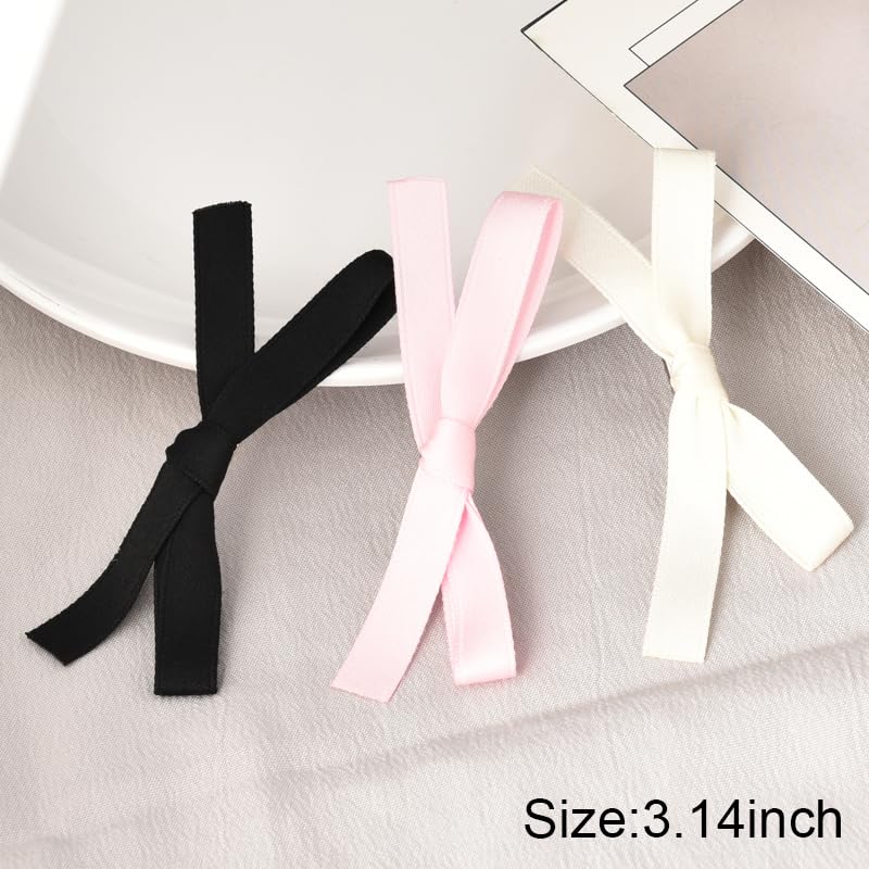 Miniatura 4 de ShiQiao Spl Pinza para el cabello, pinza para el cabello para mujeres y niñas, pasadores de satén con lazo para mujeres y niñas, 6 piezas (negro,