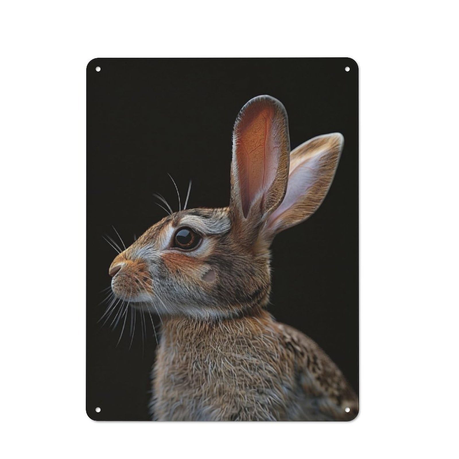 Nostalgic Rabbit Decorative Tin Sign 40x30cm, Vintage Wall Decor for Lounge, Study, Pub Or Wall Gallery