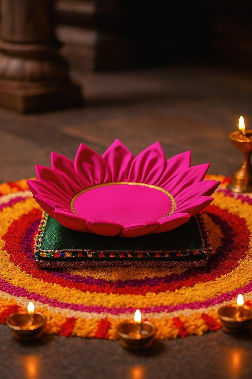 Ganapati Decoration |Samai Design | Kamal Asan |-18 * 18 pink-image-13