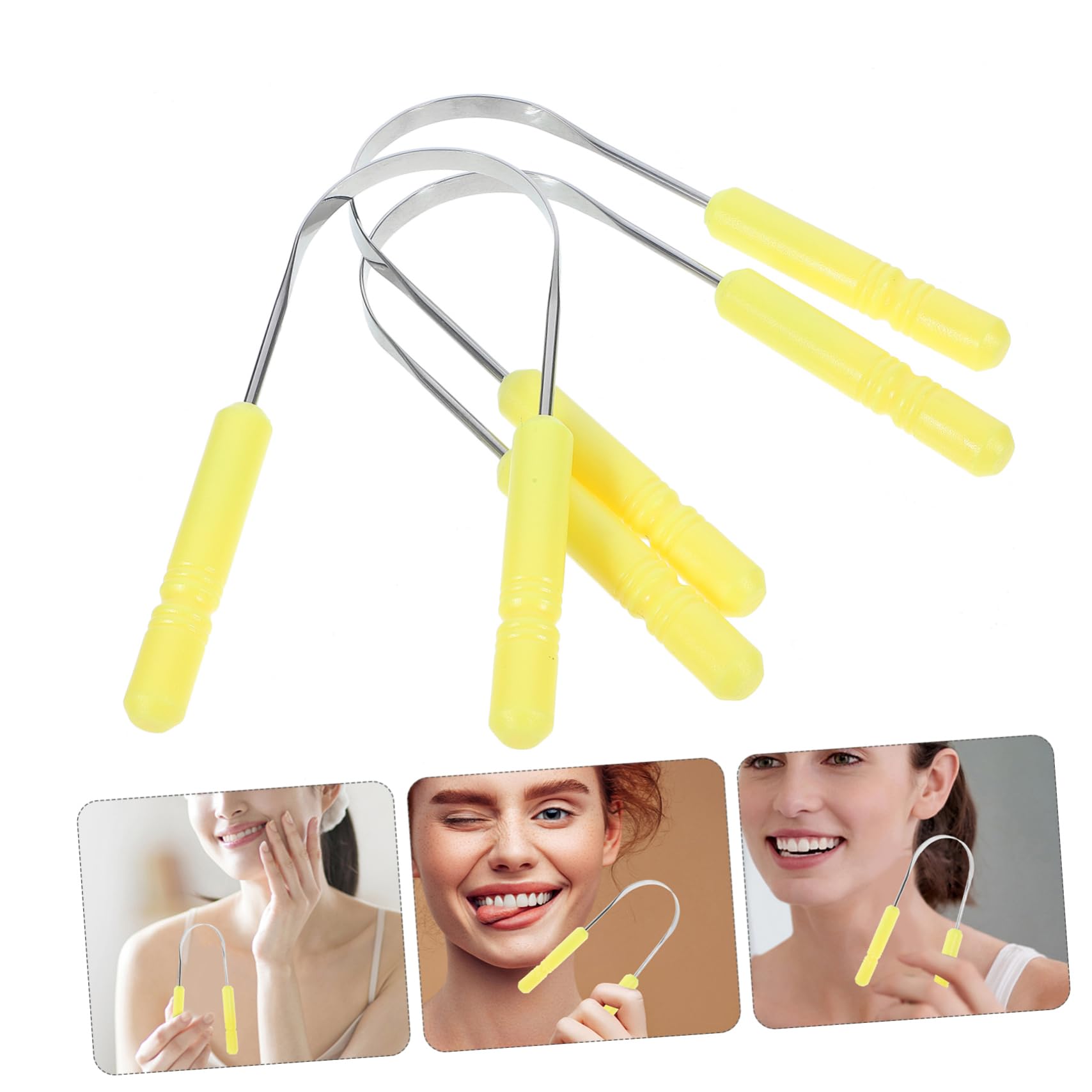 5 Set Raschietti Per Lingua Inossidabile Pulisci Lingua U Shaped Per Fresco E Orale Per Uso E Rimozione Residui 3 Pezzi * 5