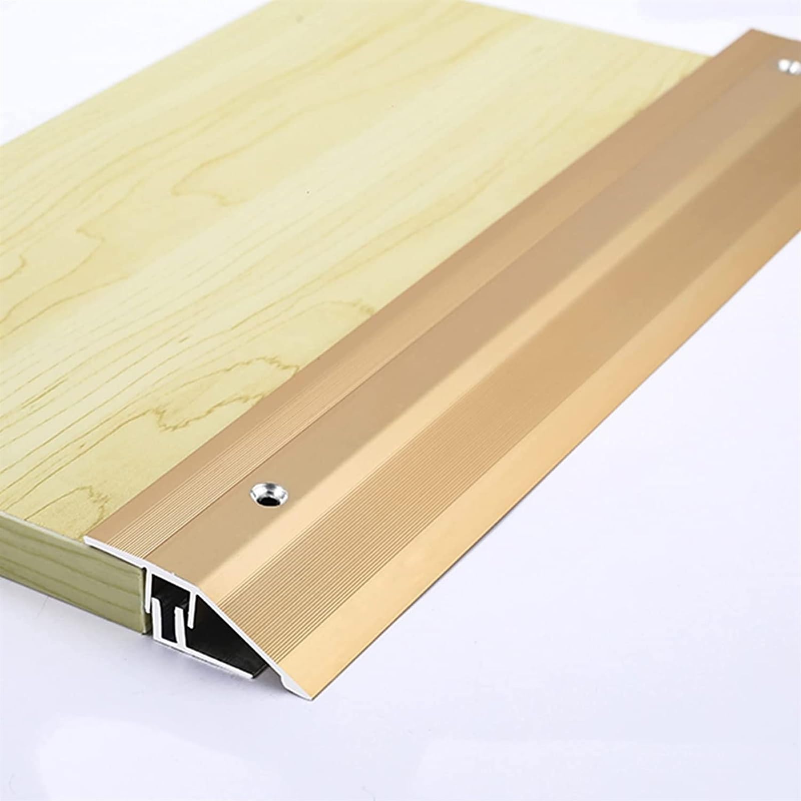 Profilo di Transizione, Striscia di Soglia, Striscia di rifinitura for bordi personalizzabile, for pavimenti in laminato del bagno, include base e raccordo di installazione(Gold)