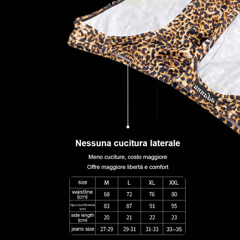 MissSec Slip Uomo Stampa Leopardata Intimo Mutande