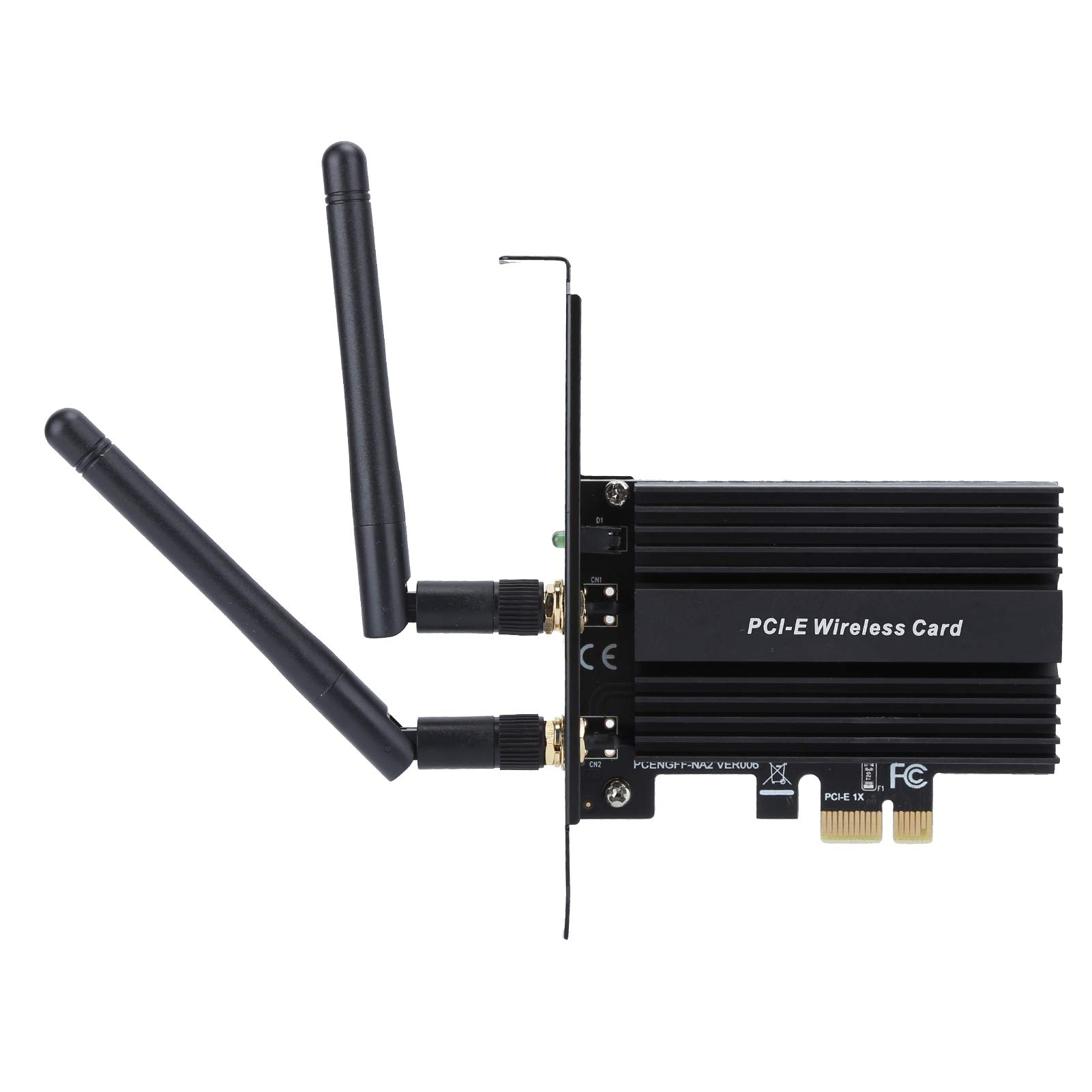 Jectse Adaptateur PCI Express WiFi 6, connectivité sans Fil Ultra-Rapide 3000Mbps pour Ordinateurs de Bureau avec Chipset AX200 2.4G/5Ghz (Black)