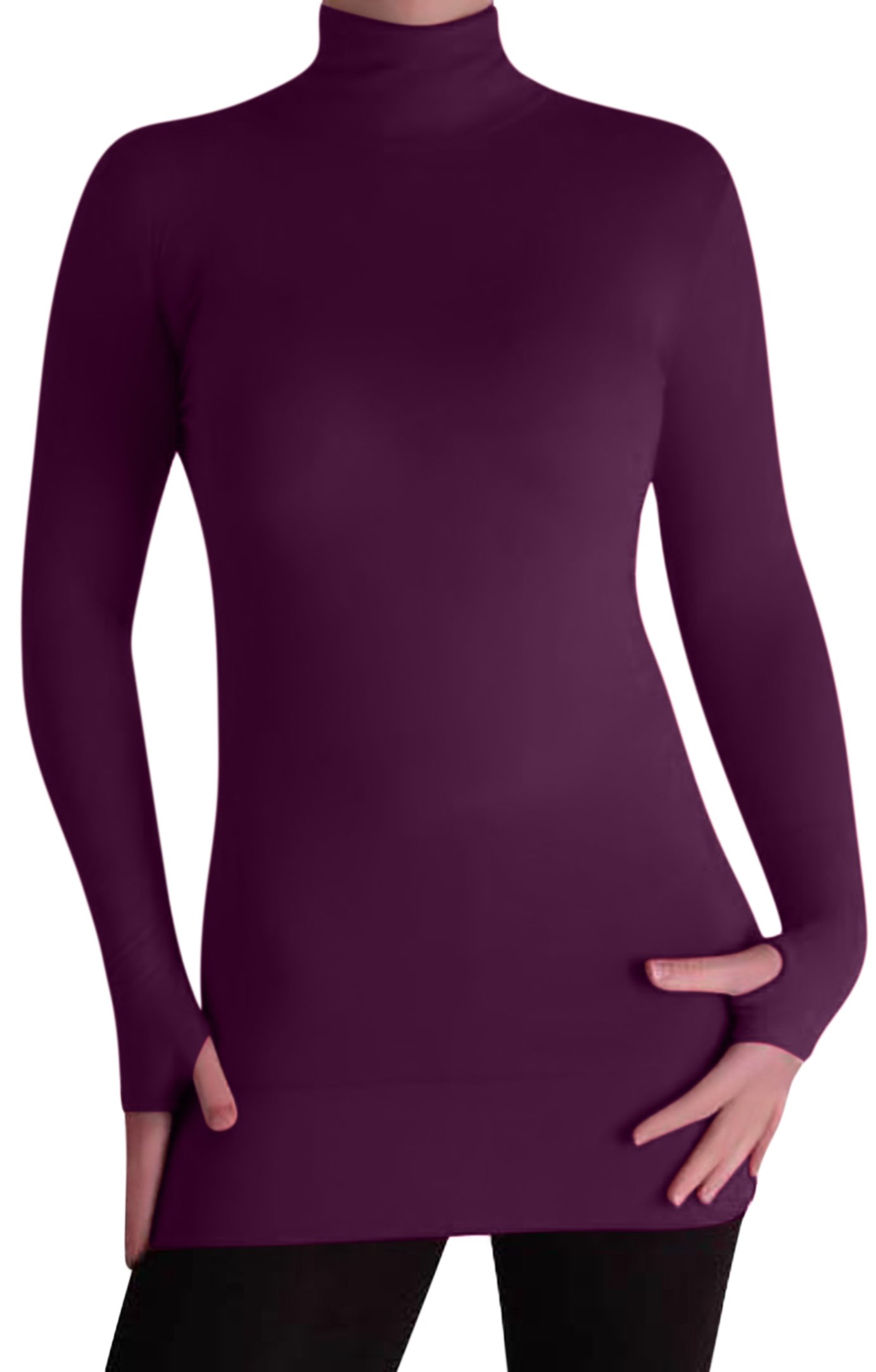 EyeCatch TM - Womens Cher Lightweight Stretch Polo Neck (Medium/Large, Purple)