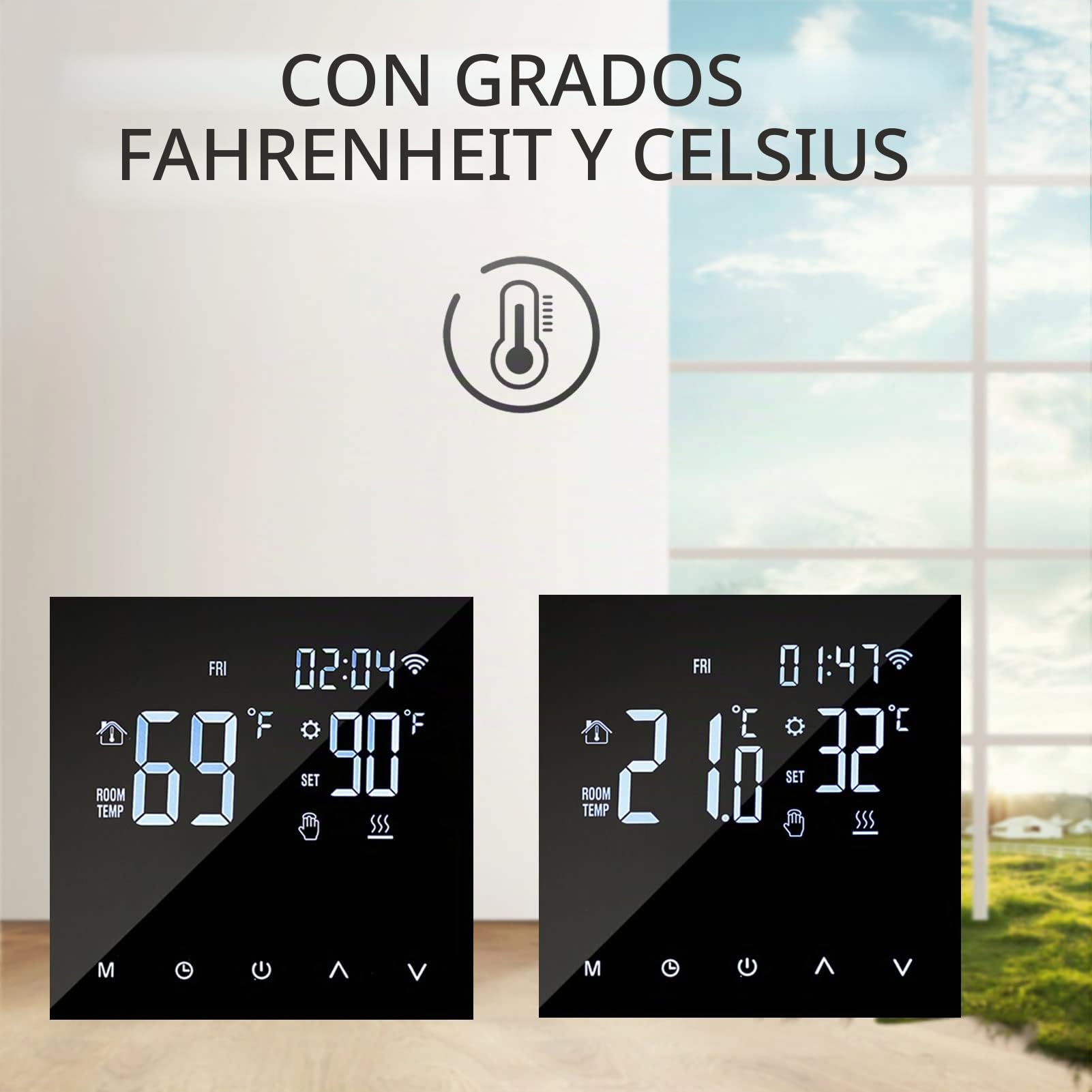 WIFI Termostato de calefacción inteligente Controlador de temperatura digital Control de aplicación de teléfono móvil Pantalla táctil Pantalla LCD Semana Programable Termostato de caldera de gas y