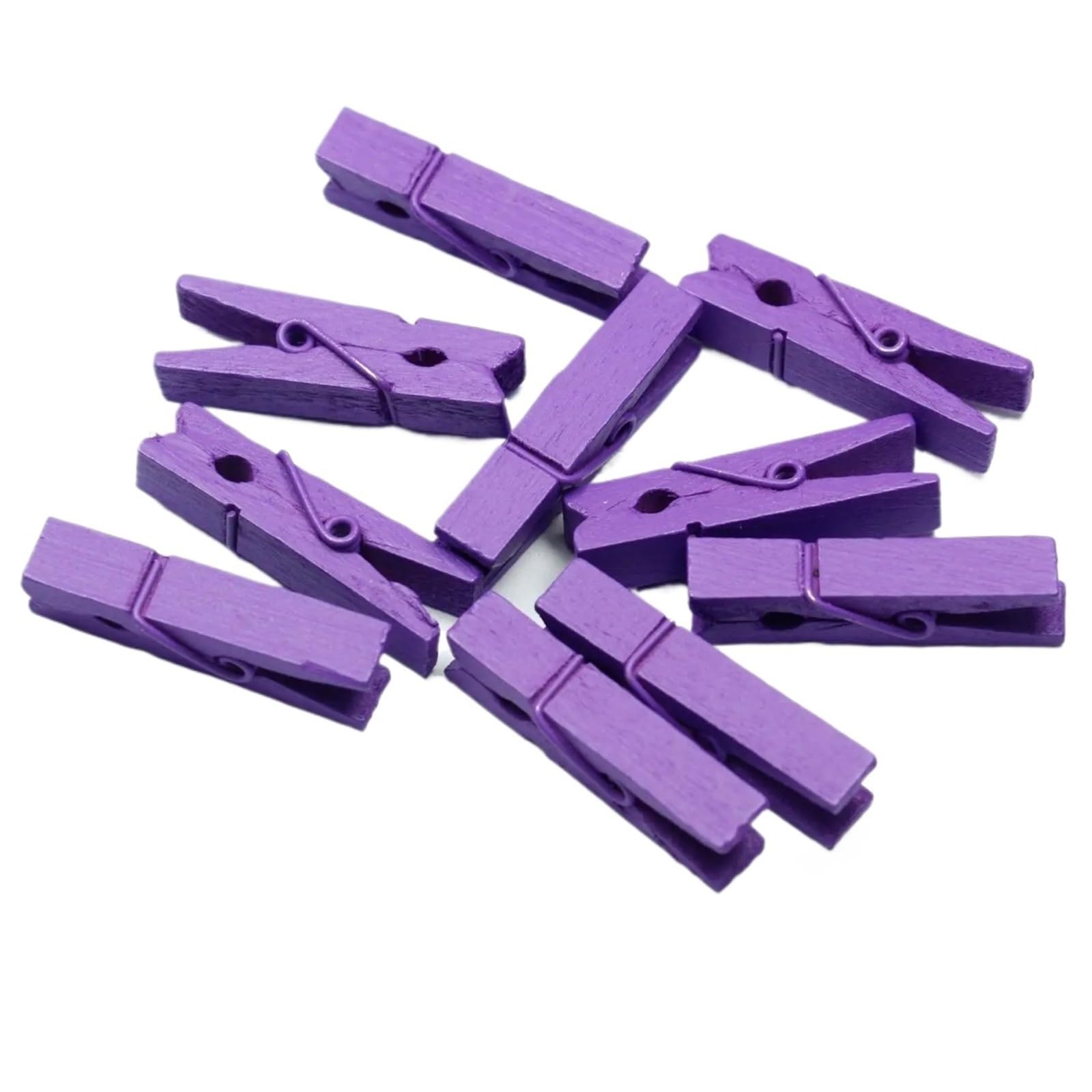 200Pcs Wooden Clothespins Colorful Small Clip For Colthes(Purple)