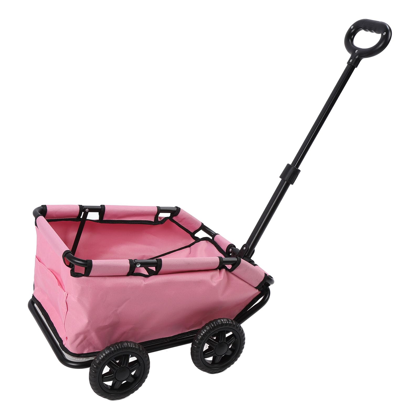 Hondenwandelwagen Roze en Katten Vier Wielen Lichtgewicht Opvouwbare Kinderwagens Kinderwagens Kinderwagen Buggy met Opbergmand