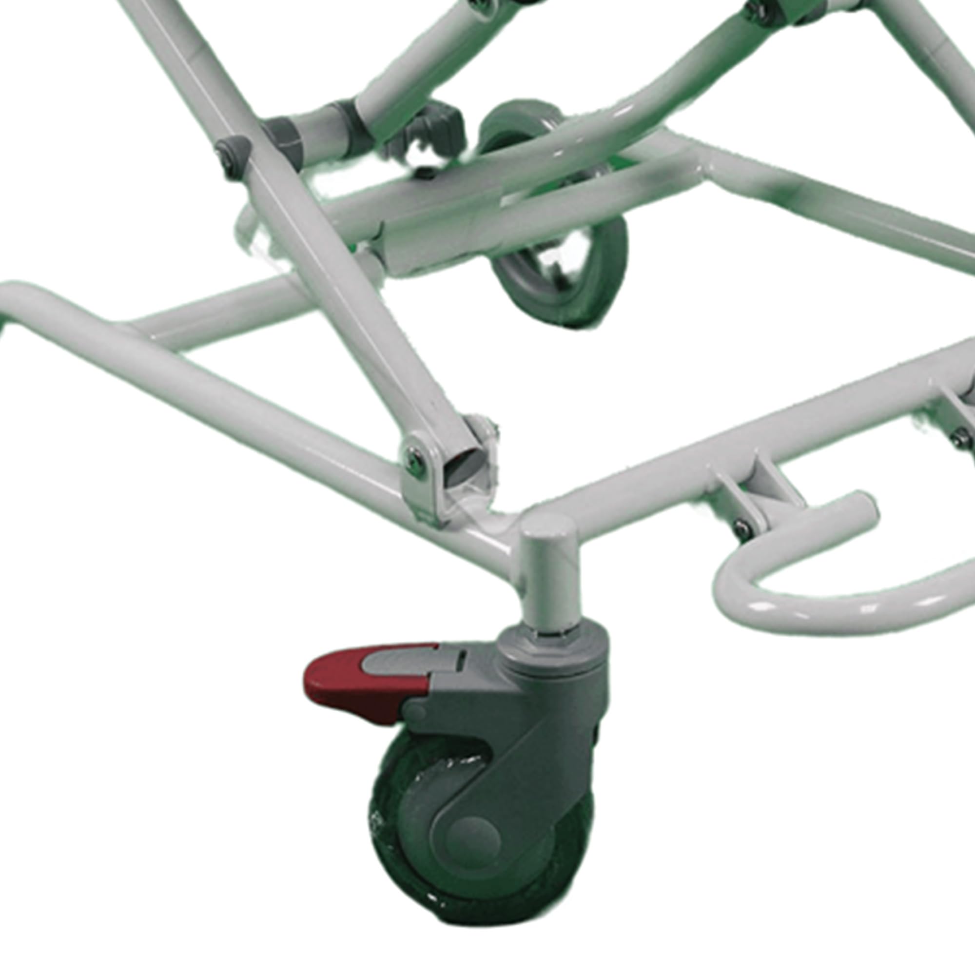 GIMA, Silla de ducha plegable sobre ruedas con estructura de aluminio y asiento de plástico, ruedas con bloqueo, 42915