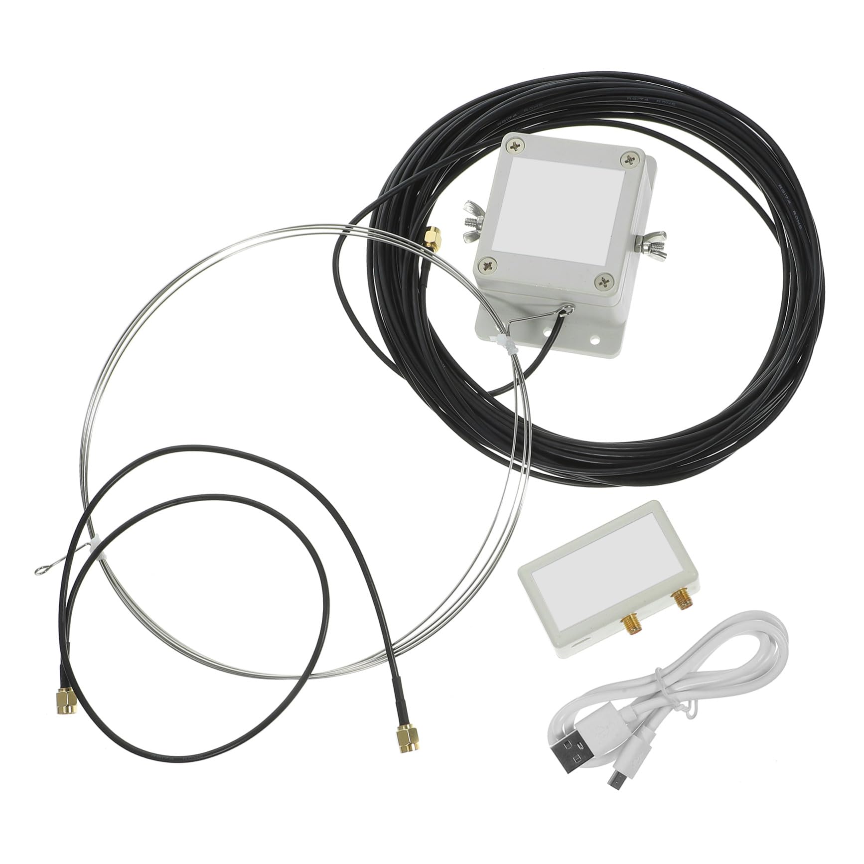 Gatuida Antenne Annulaire Active Mla-30 Motif de 8 à Ondes Moyennes Alimentation USB Plastique Solide, Installation Facile pour Toit et Balcon