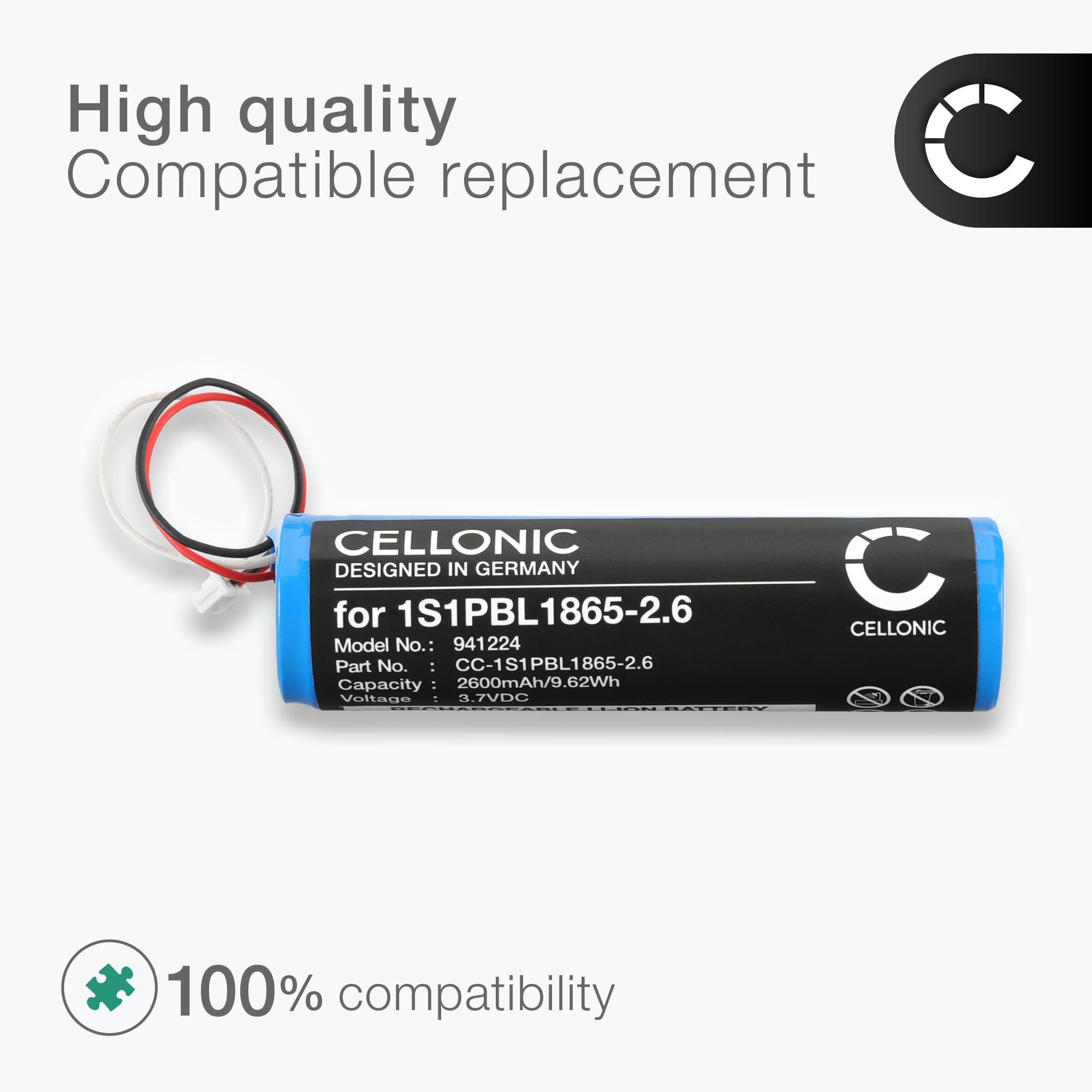 CELLONIC 1x Batería para Babyphone Compatible con Philips Avent SCD843, Avent SCD630, Avent SCD620, 1S1PBL1865-2.6 - (2600mAh, 3.7V)