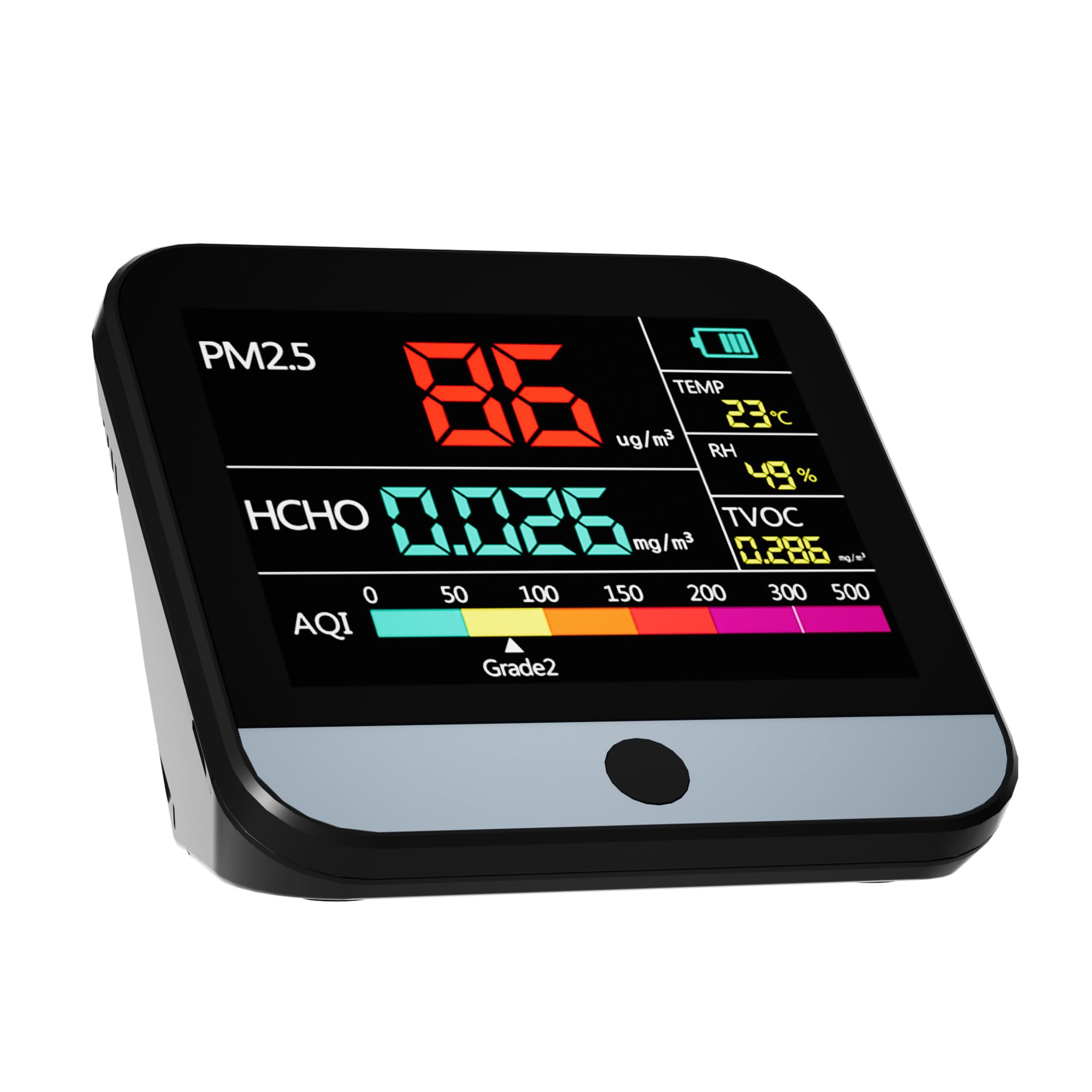 8 In One Air Quality Monitor Pm2.5 Detector Hcho Tvoc Temperature Humidity Aqi Meter With Lcd Display 24 Hours Real Time Monitoring - View #7