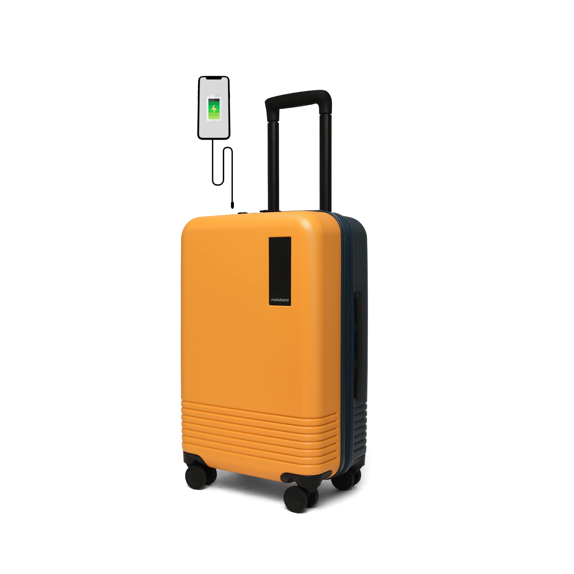 Iconic Range The Cabin Luggage 58cms German Makrolon Polycarbonate Yellow and Blue Hard Sided 8 Hinomoto Spinner Wheels Small Trolley- Yellow & Blue-image-36
