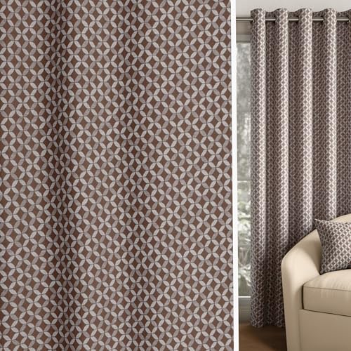Image of Wakefit Designer Jacquard Blackout Curtain | 9X 4.3 ft | Set of 1 | Blocks up to 99% of Light | Double Layered Fabric | Woven, Not Printed | Helps Reduce Noise | Machine Washable | Victoria