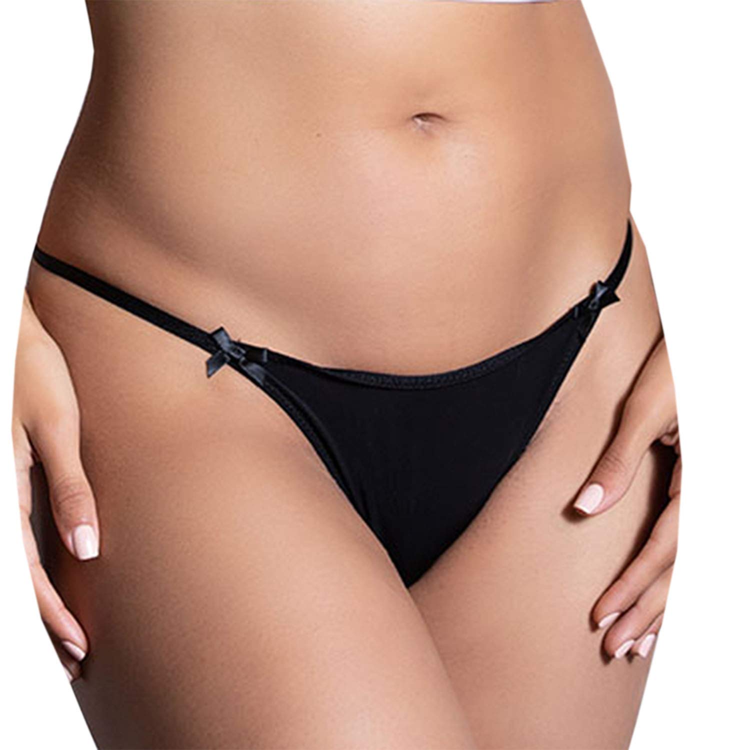 myza Women's Polyester Spandex Solid G Sting/Thong g stingthong Underwear for Ladies/Girls (Black 41)-picture-14