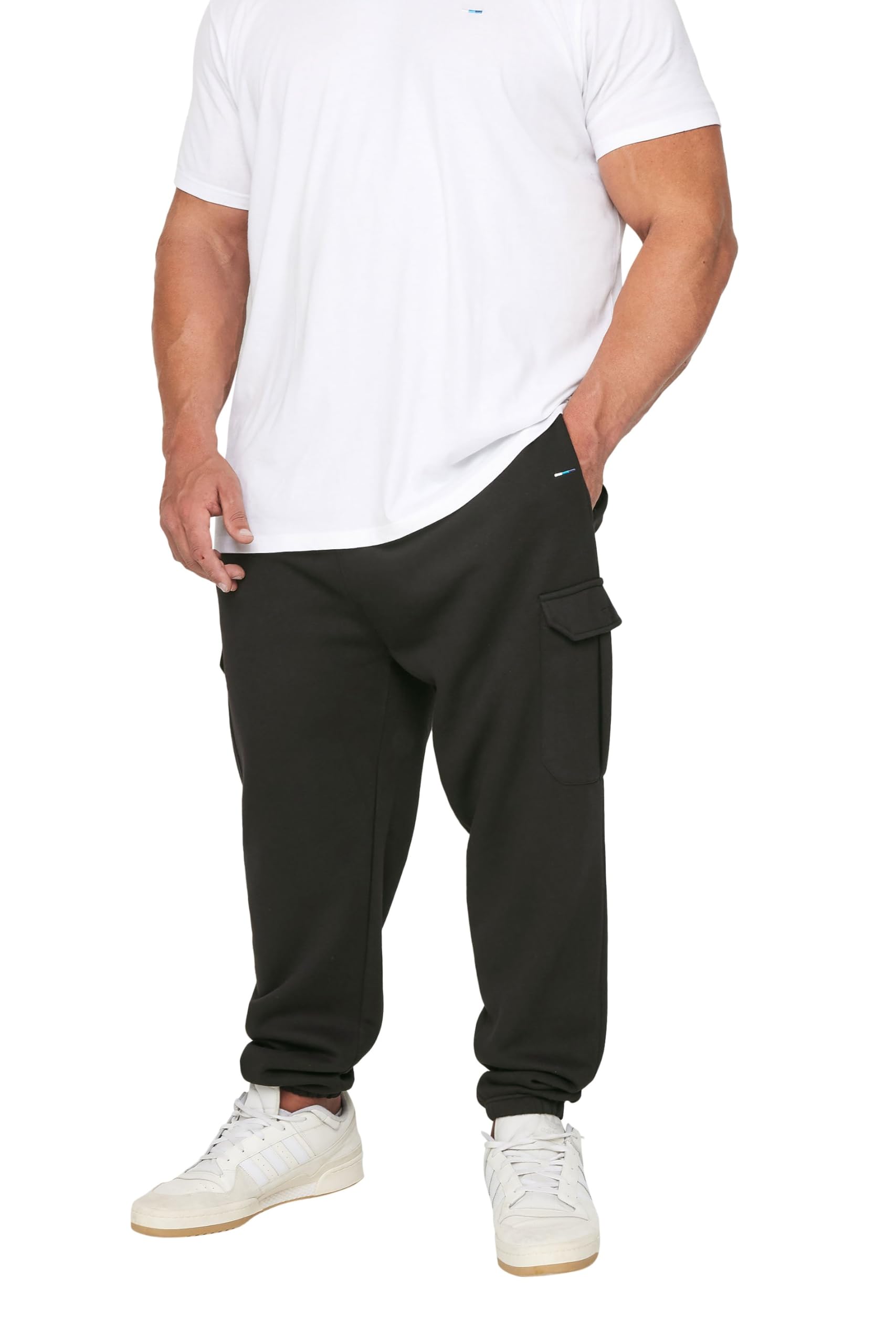 Badrhino Men's Black Big & Tall Cargo Joggers - Plus Size Curve