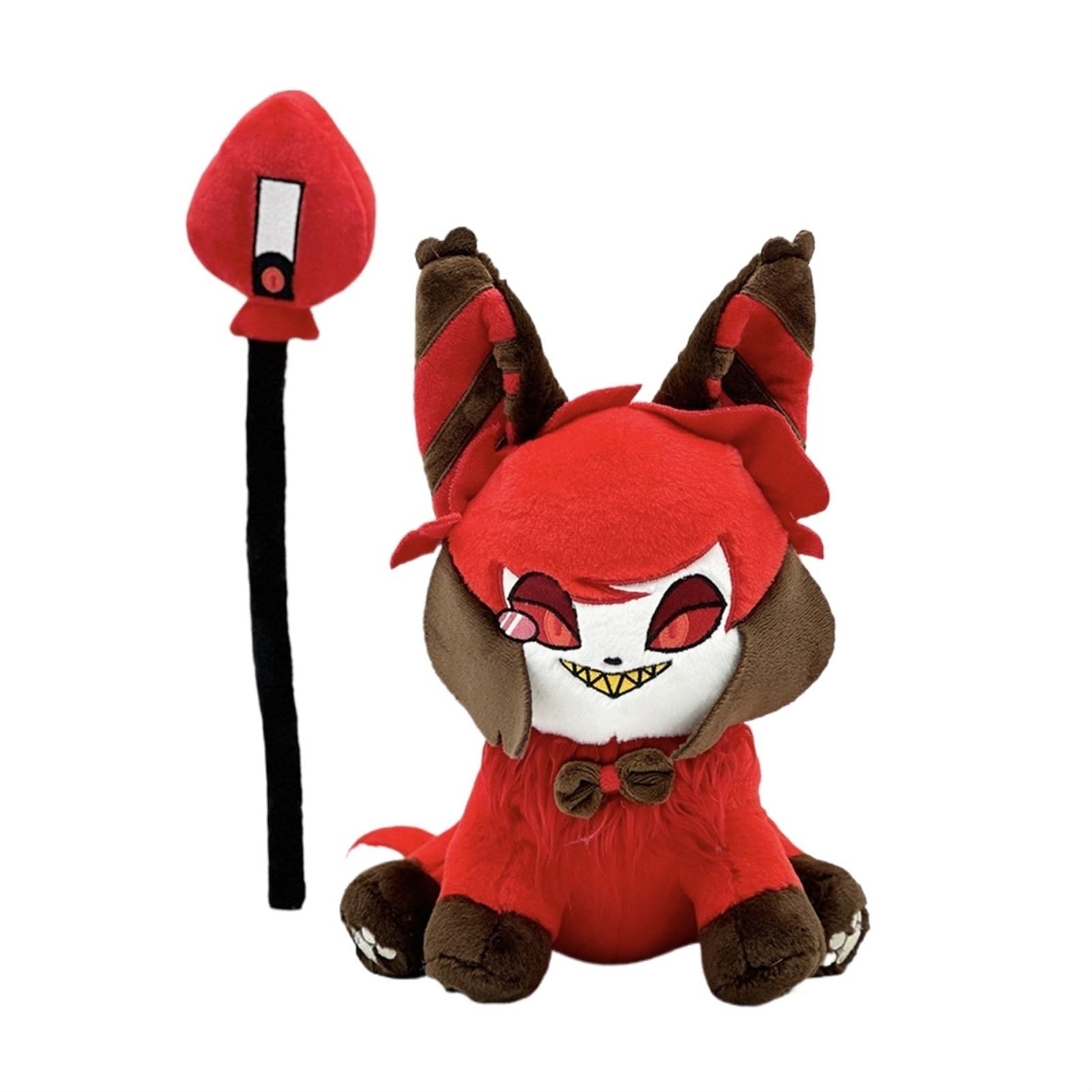 Angel Meow Hazbin Hotel,Hazbin Hotel Plush Toy,Hell Inn Angel Cat Plush Doll, (Red Staff Hellcat)
