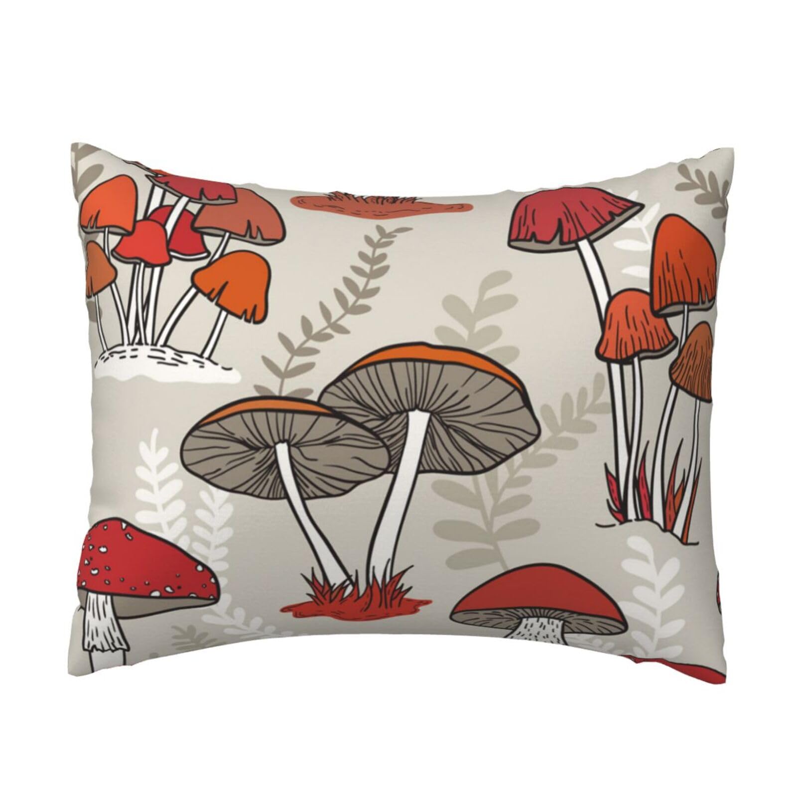 WSHFFILO Red Mushrooms printed Pillow Case 20x26in Decorative pillowcase Throw Pillow Cover