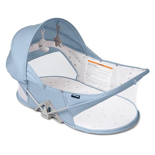 Beberoad Love Moisés de viaje para bebé, moisés portátil plegable en la cama, mini cuna de viaje, cama de viaje infantil con mosquitera y dosel,